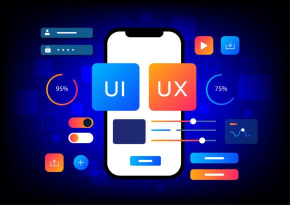 3D Vector Illustration of Flat Style UI