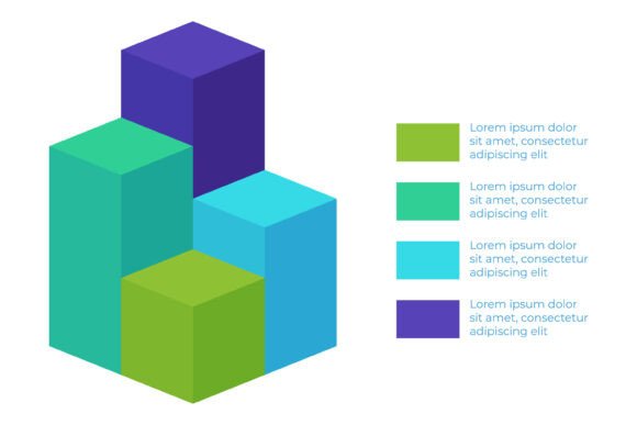 Colorful Cube Data Infographic: A Vibrant Approach to Visual Data Communication
