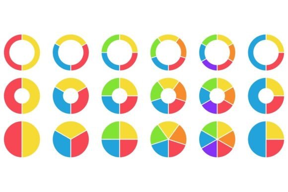 Colorful Pie and Donut Charts