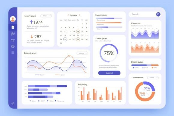 Dashboard. UI Infographic, Data Graphic