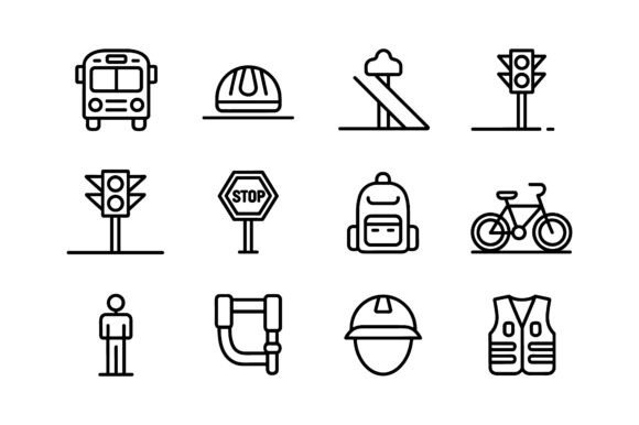 Road Safety Traffic Icon Set EPS: A Strategic Tool for Safer Communities