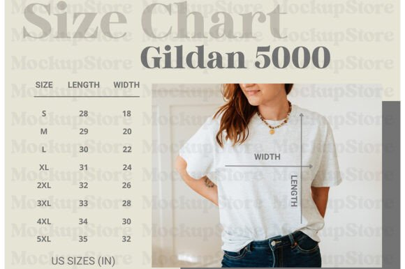 Size Chart Gildan 5000: A Comprehensive Guide for Print-on-Demand Businesses