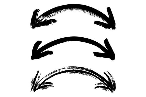 Three Hand Drawn Grunge Arrows: A Versatile Design Element for Creative Projects